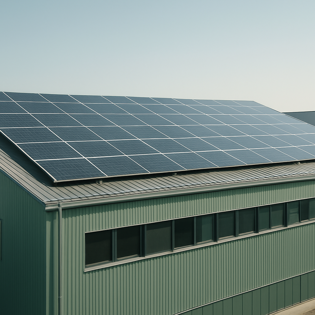Neue Solaranlage auf dem Werksdach
